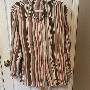 Halston Heritage Multicolor Striped Blouse